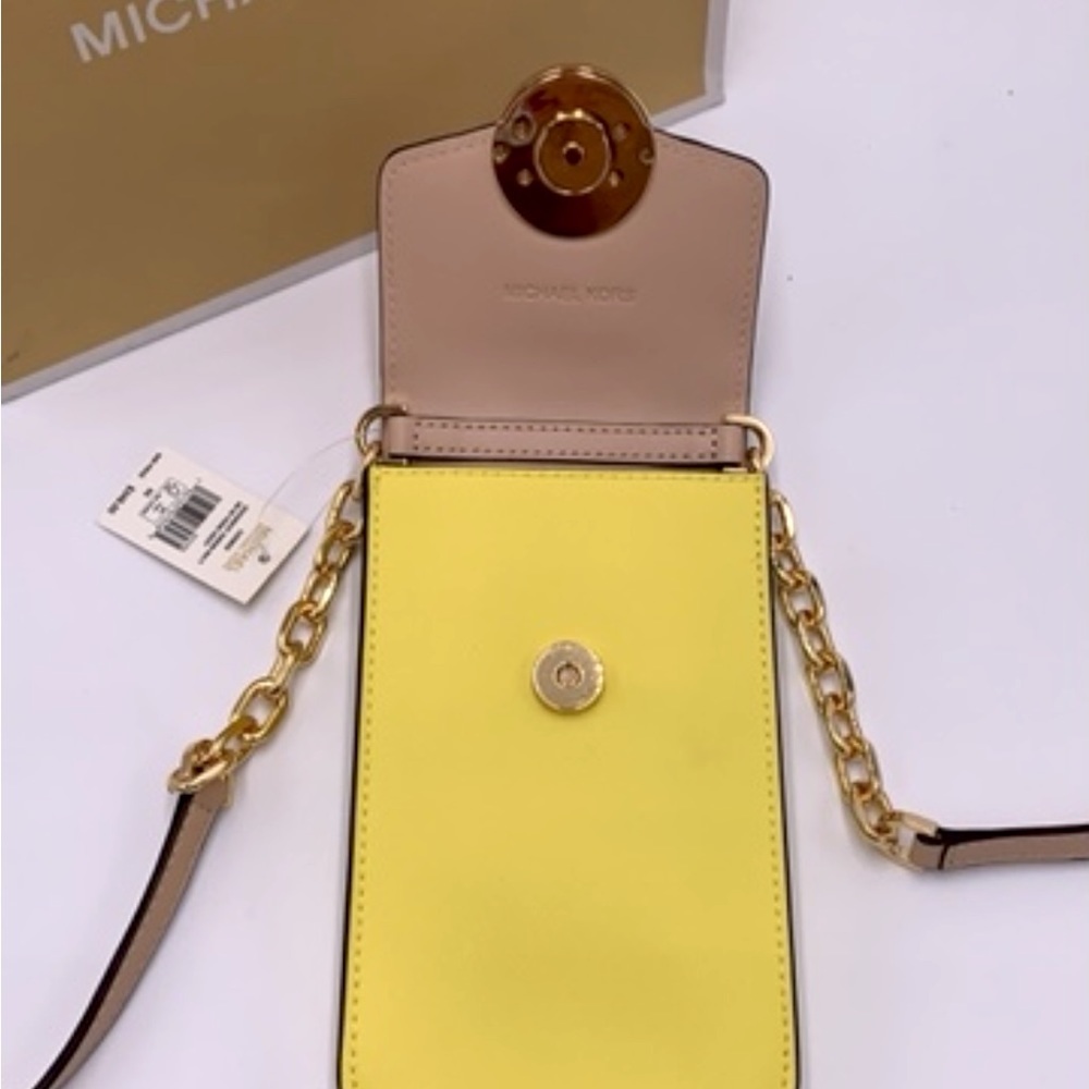 MICHAEL KORS Carmen Small Color-Block  Phone Crossbody Bag Sunshine multi color - Picture 9 of 13